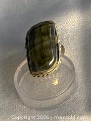 MaxSold Auction: 925 Sterling Silver LABRADORITE RING Size 7    - Shelburne (Ontario, Canada) SELLER MANAGED Downsizing Online Auction - Main Street East