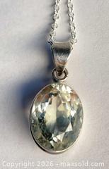 MaxSold Auction: 925 Sterling Silver LEMON TOPAZ FACETED OVAL PENDANT Necklace   - Shelburne (Ontario, Canada) SELLER MANAGED Downsizing Online Auction - Main Street East