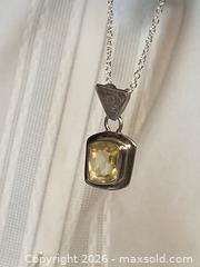 MaxSold Auction: 925 Sterling Silver LEMON TOPAZ PENDANT Necklace  - Shelburne (Ontario, Canada) SELLER MANAGED Downsizing Online Auction - Main Street East