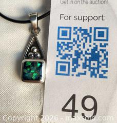 MaxSold Auction: 925 Sterling Silver MOSAIC INSET PENDANT Necklace   - Shelburne (Ontario, Canada) SELLER MANAGED Downsizing Online Auction - Main Street East