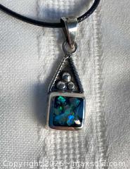 MaxSold Auction: 925 Sterling Silver MOSAIC INSET PENDANT Necklace   - Shelburne (Ontario, Canada) SELLER MANAGED Downsizing Online Auction - Main Street East
