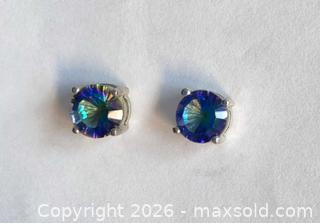 MaxSold Auction: 925 Sterling Silver PEACOCK CRYSTAL STUD Earrings  - Shelburne (Ontario, Canada) SELLER MANAGED Downsizing Online Auction - Main Street East