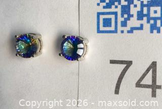 MaxSold Auction: 925 Sterling Silver PEACOCK CRYSTAL STUD Earrings  - Shelburne (Ontario, Canada) SELLER MANAGED Downsizing Online Auction - Main Street East