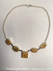 MaxSold Auction: 925 Sterling Silver PICTURE JASPER CHOKER NECKLACE - Shelburne (Ontario, Canada) SELLER MANAGED Downsizing Online Auction - Main Street East