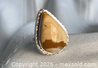 MaxSold Auction: 925 Sterling Silver PICTURE JASPER RING Size 9  - Shelburne (Ontario, Canada) SELLER MANAGED Downsizing Online Auction - Main Street East