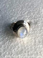 MaxSold Auction: 925 Sterling Silver RAINBOW MOONSTONE CABUCHON RING S 6.5 - Shelburne (Ontario, Canada) SELLER MANAGED Downsizing Online Auction - Main Street East
