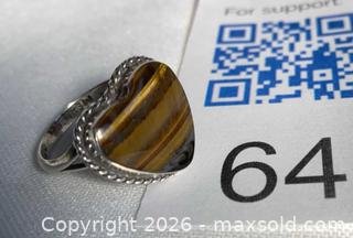 MaxSold Auction: 925 Sterling Silver TIGER EYE HEART RING Size 6  - Shelburne (Ontario, Canada) SELLER MANAGED Downsizing Online Auction - Main Street East