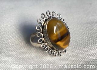 MaxSold Auction: 925 Sterling Silver TIGER EYE RING S 8  - Shelburne (Ontario, Canada) SELLER MANAGED Downsizing Online Auction - Main Street East