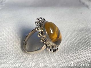 MaxSold Auction: 925 Sterling Silver TIGER EYE RING S 8  - Shelburne (Ontario, Canada) SELLER MANAGED Downsizing Online Auction - Main Street East