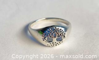 MaxSold Auction: 925 Sterling Silver TREE OF LIFE RING Size 8 - Shelburne (Ontario, Canada) SELLER MANAGED Downsizing Online Auction - Main Street East