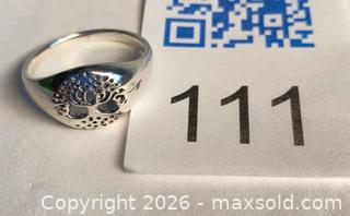 MaxSold Auction: 925 Sterling Silver TREE OF LIFE RING Size 8 - Shelburne (Ontario, Canada) SELLER MANAGED Downsizing Online Auction - Main Street East