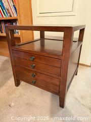 MaxSold Auction: 2 of 2 Mission Style Dark Brown Wood Side Table - Denver (Colorado, USA) SELLER MANAGED Estate Sale Online Auction - Greenwood Court