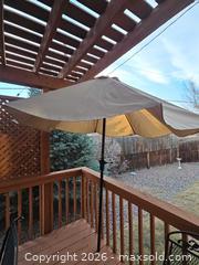 MaxSold Auction: Black Metal Patio Dining Set with Umbrella - Denver (Colorado, USA) SELLER MANAGED Estate Sale Online Auction - Greenwood Court