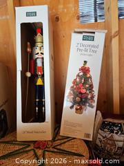 MaxSold Auction: Christmas Decorations Lot: 24" Nutcracker, 2' Pre-lit Tree, Wreaths - Denver (Colorado, USA) SELLER MANAGED Estate Sale Online Auction - Greenwood Court
