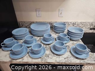 MaxSold Auction: Fiesta Periwinkle Blue Dinnerware Set, Service for 8 - Denver (Colorado, USA) SELLER MANAGED Estate Sale Online Auction - Greenwood Court