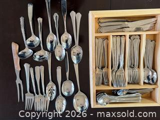 MaxSold Auction: International Stainless Steel Mixed-Pattern Flatware Set and Additional Serving Spoons etc - Denver (Colorado, USA) SELLER MANAGED Estate Sale Online Auction - Greenwood Court