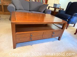 MaxSold Auction: Mission Style Cherry Wood Coffee Table - Denver (Colorado, USA) SELLER MANAGED Estate Sale Online Auction - Greenwood Court