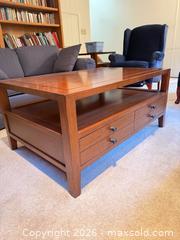 MaxSold Auction: Mission Style Cherry Wood Coffee Table - Denver (Colorado, USA) SELLER MANAGED Estate Sale Online Auction - Greenwood Court