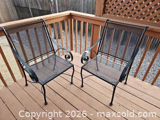 MaxSold Auction: Pair of Black Metal Outdoor Patio Chairs - Denver (Colorado, USA) SELLER MANAGED Estate Sale Online Auction - Greenwood Court