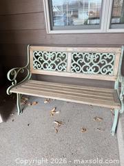 MaxSold Auction: Regalia 3-Seater Outdoor Bench with Cast Iron Frame and Wood Slats - Denver (Colorado, USA) SELLER MANAGED Estate Sale Online Auction - Greenwood Court