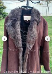 MaxSold Auction: Alfred Sung Brown/Burgundy Shearling Suede Long Coat - Burlington (Ontario, Canada) SELLER MANAGED Estate Sale Online Auction - Cloverleaf Drive