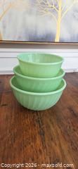 MaxSold Auction: Jadite Green Glass Swirl Mixing Bowls, 3-Piece Set - Burlington (Ontario, Canada) SELLER MANAGED Estate Sale Online Auction - Cloverleaf Drive