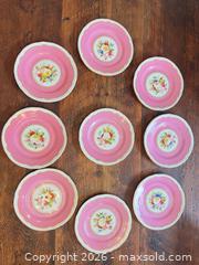 MaxSold Auction: Pink & Gold Trim Porcelain Dessert/Salad Plates and Compote Set of 14 - Burlington (Ontario, Canada) SELLER MANAGED Estate Sale Online Auction - Cloverleaf Drive