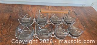MaxSold Auction: Smokey Glass Tumbler Set with Chrome Carrier, 9 Pieces - Burlington (Ontario, Canada) SELLER MANAGED Estate Sale Online Auction - Cloverleaf Drive