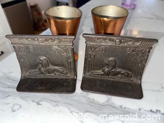 MaxSold Auction: MCM bronze, bookends and copper chalices - Arlington (Virginia, USA) SELLER MANAGED Downsizing Online Auction - 8th Street North