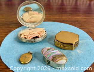 MaxSold Auction: Vintage Art Deco Compact, Pill Boxes, and Gold-Filled Locket - Hamilton (Ontario, Canada) SELLER MANAGED Estate Sale Online Auction - Gertrude Street
