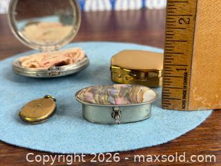 MaxSold Auction: Vintage Art Deco Compact, Pill Boxes, and Gold-Filled Locket - Hamilton (Ontario, Canada) SELLER MANAGED Estate Sale Online Auction - Gertrude Street