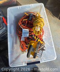 MaxSold Auction: Assorted Yellow/Black 3 Work Lights with Multiple Extension Cords - Bedford (New Hampshire, USA) PARTNER MANAGED Moving Online Auction - Holbrook Road