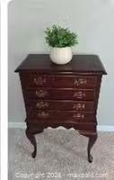 MaxSold Auction: Mahogany Solid Wood Nightstand with 5 Drawers dove tail drawers - Bedford (New Hampshire, USA) PARTNER MANAGED Moving Online Auction - Holbrook Road