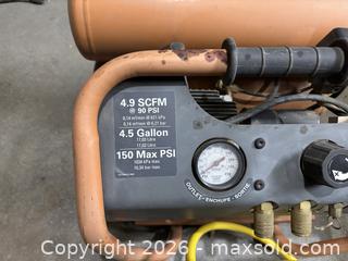 MaxSold Auction: RIDGID Portable Hotdog Compressor 4.5 Gal, 150 PSI - Bedford (New Hampshire, USA) PARTNER MANAGED Moving Online Auction - Holbrook Road