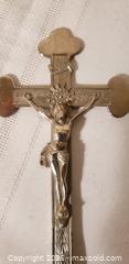 MaxSold Auction: Antique 1900's French Catholic Metal Altar Standing Cross Crucifix  - Kingston (Ontario, Canada) SELLER MANAGED Estate Sale Online Auction - Tamarac Street