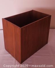 MaxSold Auction:  Mid-Century Modern Scandinavian Modern walnut magazine or file box, sold as is - Kingston (Ontario, Canada) SELLER MANAGED Estate Sale Online Auction - Tamarac Street