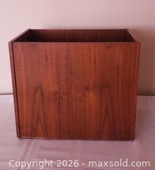 MaxSold Auction:  Mid-Century Modern Scandinavian Modern walnut magazine or file box, sold as is - Kingston (Ontario, Canada) SELLER MANAGED Estate Sale Online Auction - Tamarac Street