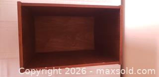 MaxSold Auction:  Mid-Century Modern Scandinavian Modern walnut magazine or file box, sold as is - Kingston (Ontario, Canada) SELLER MANAGED Estate Sale Online Auction - Tamarac Street
