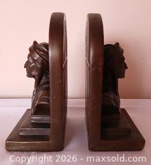 MaxSold Auction: Vintage Bronze Dante Bookends – Classical Bust Reliefs with Inscription - Kingston (Ontario, Canada) SELLER MANAGED Estate Sale Online Auction - Tamarac Street