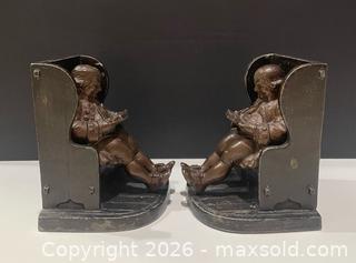 MaxSold Auction: (2) Antique Cast Bronze Figural Bookends  - Toronto (Ontario, Canada) PARTNER MANAGED Reseller Online Auction - Queen Street West