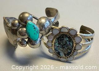MaxSold Auction: (2) Signed DALPACCA & HECHO EN Turquoise, Abalone & Mother of Pearl Cuff Bangles  - Toronto (Ontario, Canada) PARTNER MANAGED Reseller Online Auction - Queen Street West
