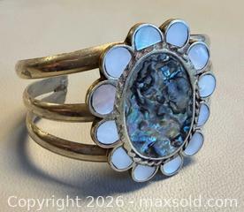 MaxSold Auction: (2) Signed DALPACCA & HECHO EN Turquoise, Abalone & Mother of Pearl Cuff Bangles  - Toronto (Ontario, Canada) PARTNER MANAGED Reseller Online Auction - Queen Street West