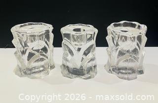 MaxSold Auction: (3) MCM Swedish Orrefors "Capella" Crystal Candle Holders Designed By Lars Hellsten  - Toronto (Ontario, Canada) PARTNER MANAGED Reseller Online Auction - Queen Street West