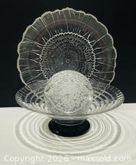 MaxSold Auction: Art Deco Signed Footed Bowl by Val Saint Lambert, Vintage Swedish Kosta Boda Lydia Sunflower Platter & Large Controlled Bubble Art Glass Paperweight - Toronto (Ontario, Canada) PARTNER MANAGED Reseller Online Auction - Queen Street West