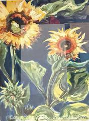 MaxSold Auction: Framed Original Signed Watercolor Sunflowers Painting By Juliana Lynch Staunton - Toronto (Ontario, Canada) PARTNER MANAGED Reseller Online Auction - Queen Street West