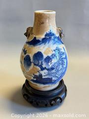 MaxSold Auction: ** RARE ** Antique Chinese Blue & White Crackle Glaze Porcelain Foo Dog Handle Vase (19th Century) - Toronto (Ontario, Canada) PARTNER MANAGED Reseller Online Auction - Queen Street West