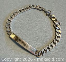 MaxSold Auction: Vintage 925 Silver ID Curb Bracelet - Marked  - Toronto (Ontario, Canada) PARTNER MANAGED Reseller Online Auction - Queen Street West