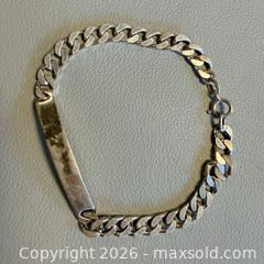 MaxSold Auction: Vintage 925 Silver ID Curb Bracelet - Marked  - Toronto (Ontario, Canada) PARTNER MANAGED Reseller Online Auction - Queen Street West