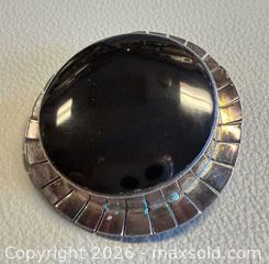 MaxSold Auction: Vintage 925 Silver Onyx Mexican Pendant / Brooch - Marked  - Toronto (Ontario, Canada) PARTNER MANAGED Reseller Online Auction - Queen Street West
