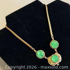 MaxSold Auction: Vintage Brass & Pressed Peking Glass Necklace - Toronto (Ontario, Canada) PARTNER MANAGED Reseller Online Auction - Queen Street West
